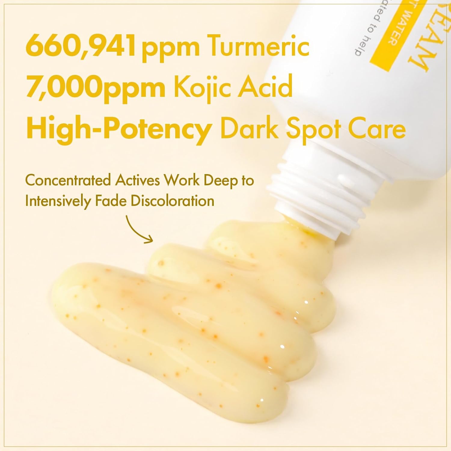 TOSOWOONG Kojic Acid Turmeric Cream, 99% Purity Kojic Acid 7,000ppm, 660,941ppm Turmeric, Dark Spot Corrector Capsule for Hyperpigmentation & Even Skin Tone Care, Korean Skincare, 50ml / 1.69 fl. oz.